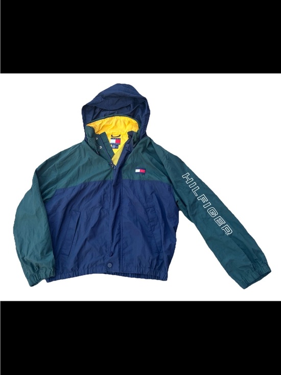Tommy Hilfiger Other - Tommy Hilfiger Vintage 90s Colorblock Windbreaker Jacket Green Navy XL Spellout